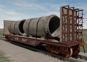 railroad train heavy capacity 3d model