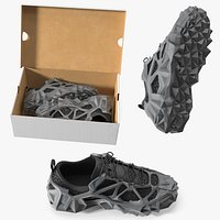 Athletic Footwear with Geometric Structure in Box