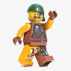 3D Minifigure LEGO Pirate Rigged