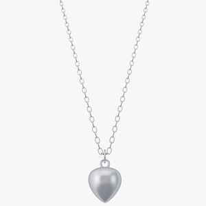 heart pendant sterling silver 3D model