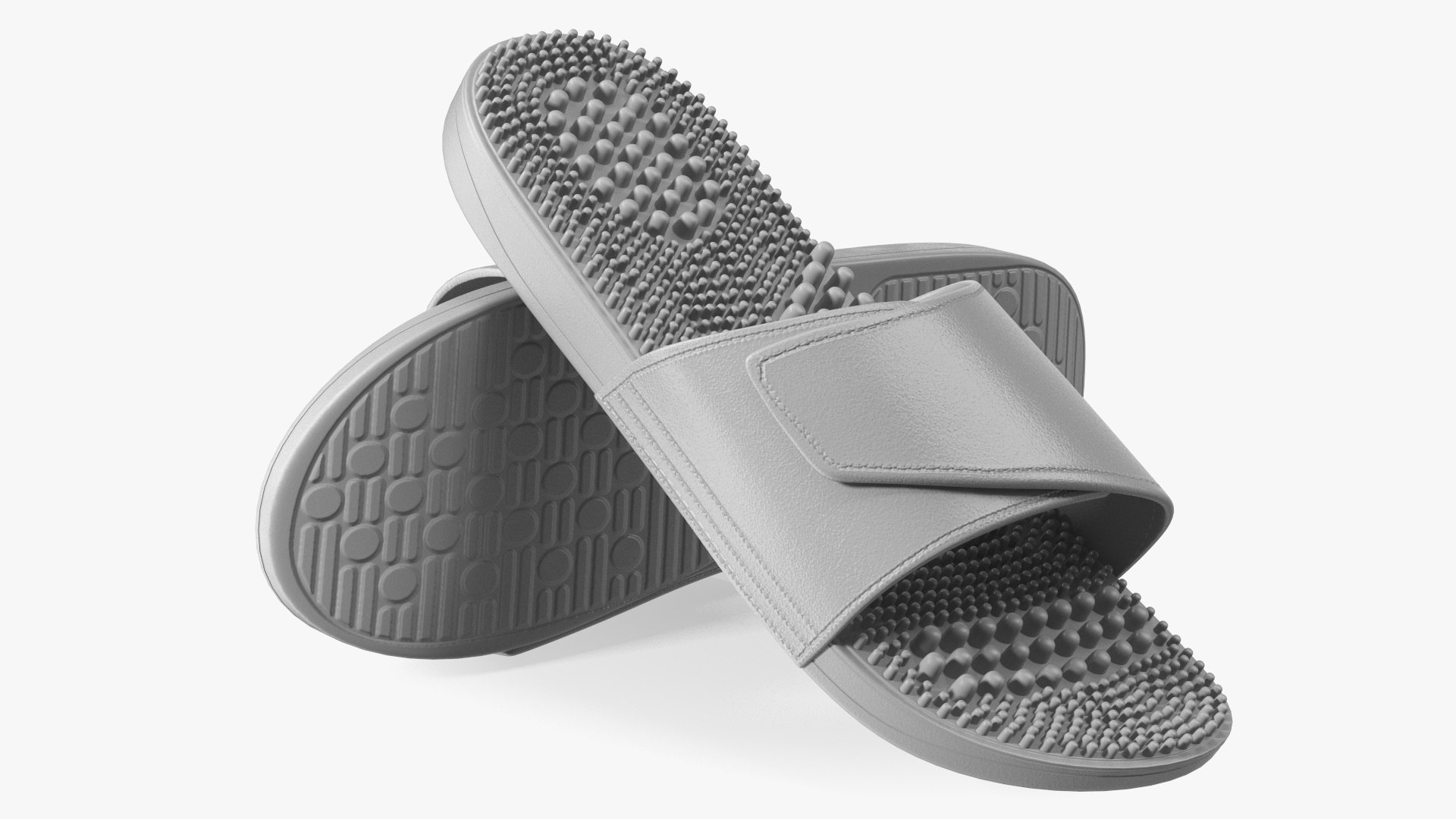 Health Foot Massage Slippers Grey 3D model preview