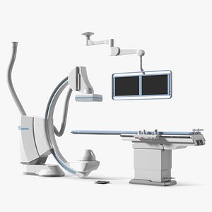 3D model Integrated X-Ray Imaging System with Table and Overhead Screens White