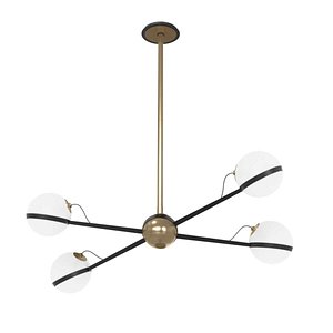 chandelier globe brass 3D model