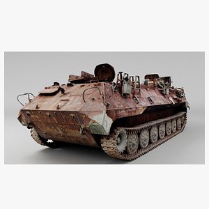 russian MT-LB multi-purpose towing armored vehicle destroyed by Ukrainian army