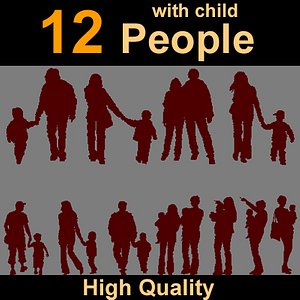 3d model human silhouettes