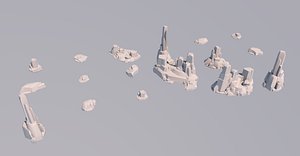 c4d stone models fbx-stl-obj rock