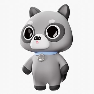 3D Cartoon Raccoon model