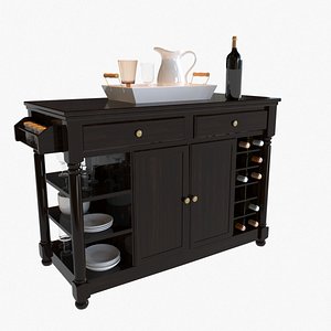 3D Portable Kitchen Island model