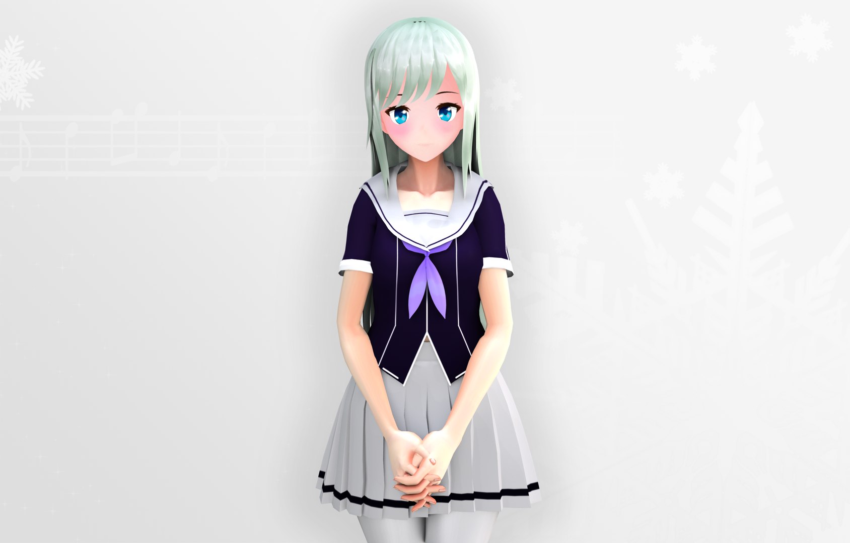 anime girl 3D Model in Woman 3DExport