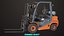 Forklift Trucks and Pallet Orange Collection All PBR Textures 3D model