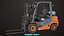 Forklift Trucks and Pallet Orange Collection All PBR Textures 3D model