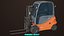 Forklift Trucks and Pallet Orange Collection All PBR Textures 3D model