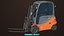 Forklift Trucks and Pallet Orange Collection All PBR Textures 3D model