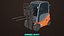 Forklift Trucks and Pallet Orange Collection All PBR Textures 3D model