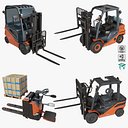 Forklift Trucks and Pallet Orange Collection All PBR Textures