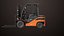 Forklift Trucks and Pallet Orange Collection All PBR Textures 3D model
