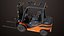Forklift Trucks and Pallet Orange Collection All PBR Textures 3D model
