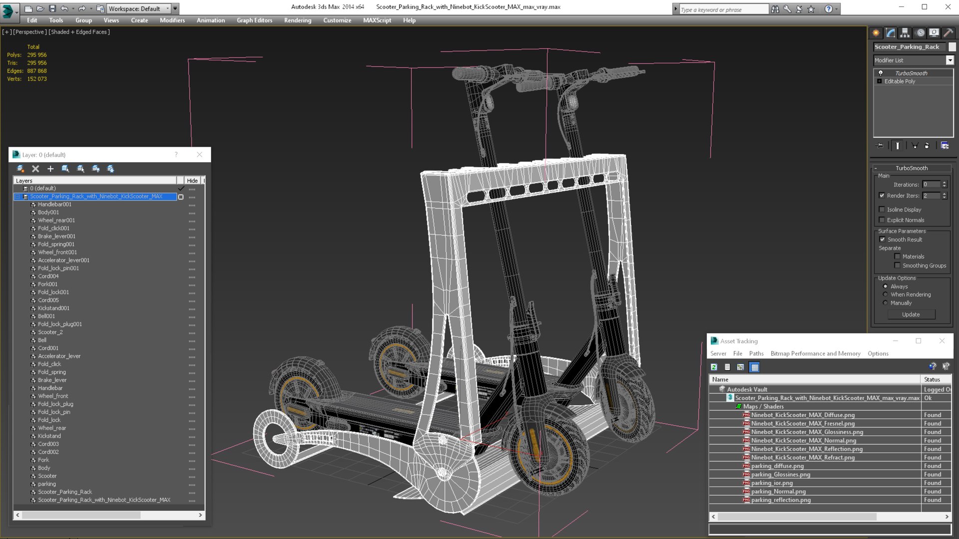3D model Scooter Parking Rack with Ninebot KickScooter MAX https://p.turbosquid.com/ts-thumb/J3/GYWxoT/7Y/scooterparkingrackwithninebotkickscootermaxc4dmodel027/jpg/1648185133/1920x1080/fit_q87/8b7be5be6f8e1a9bff6195307878e1d4719cb726/scooterparkingrackwithninebotkickscootermaxc4dmodel027.jpg