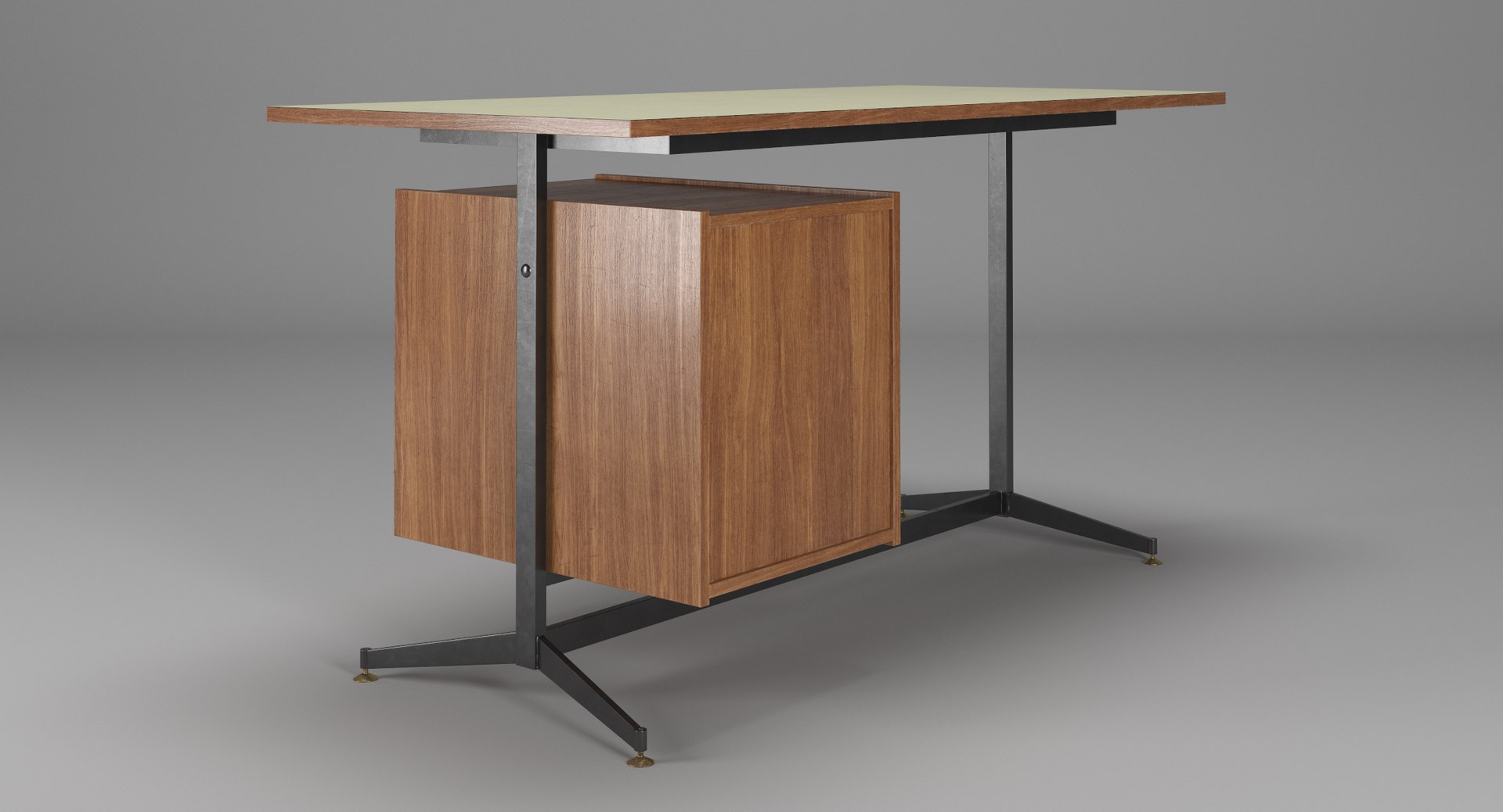 3D Mid-century Writing Desk Formica - TurboSquid 1174181