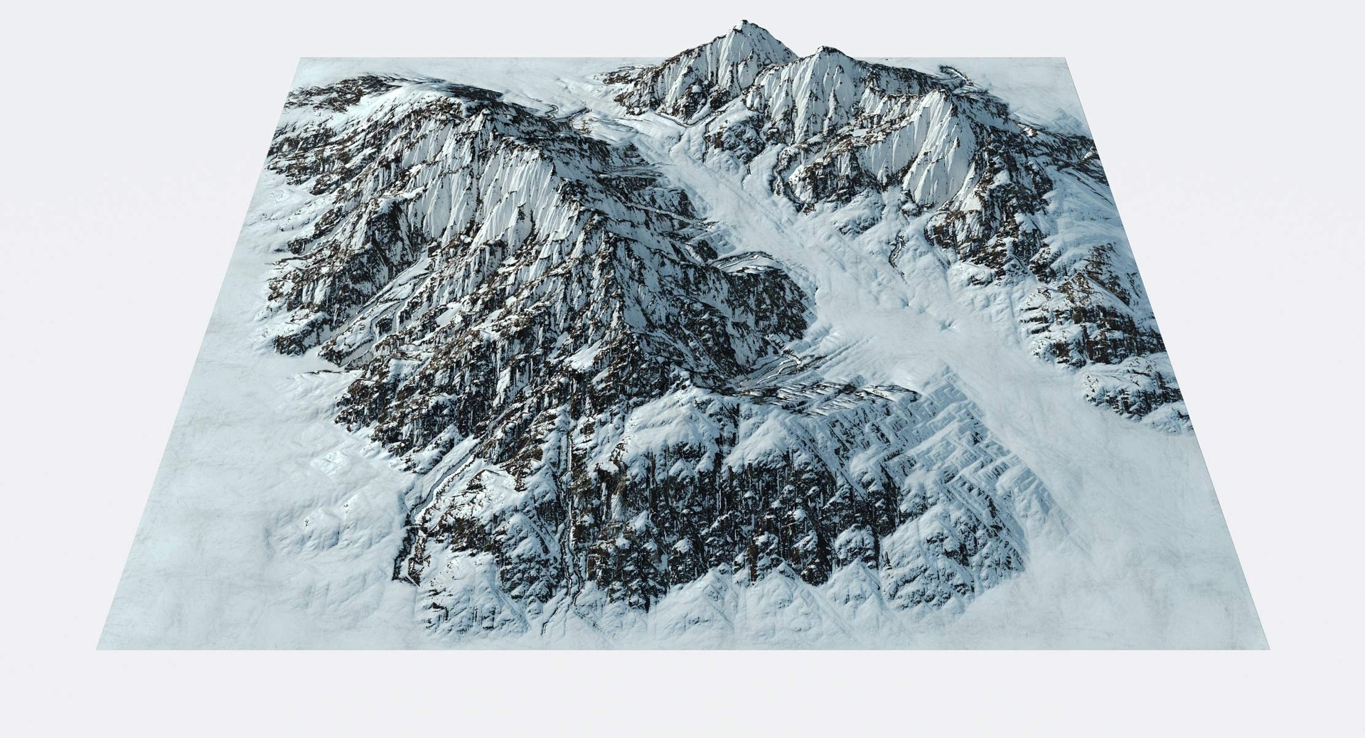 Mountain Range Alaska Terrain Landscape 3D Model - TurboSquid 1333328
