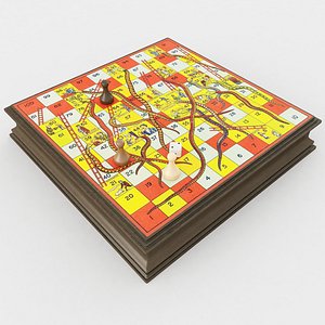 Snakes and Ladders Board Game 3D model
