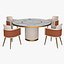 3D dining table amet chair model