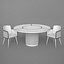 3D dining table amet chair model