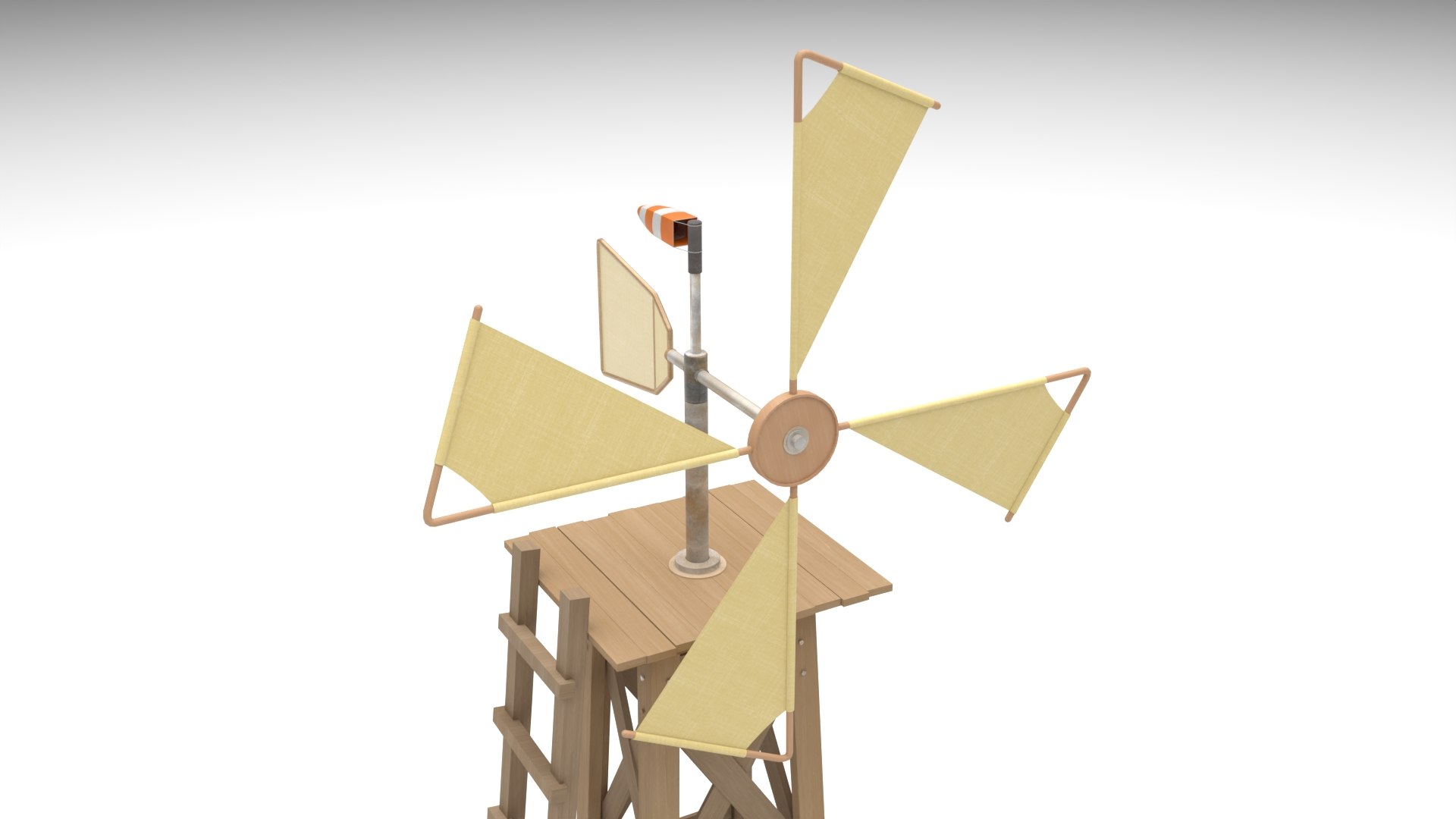 3D Rigged Stylized Wooden Windmill Game Ready 3D Model Asset Model ...