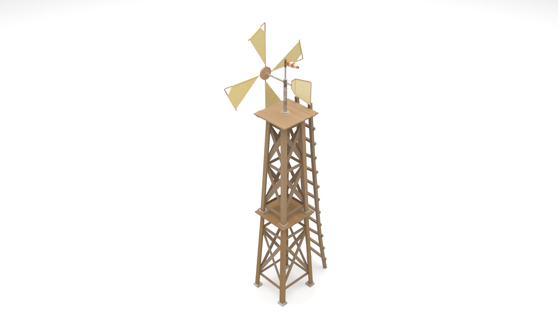 3D Rigged Stylized Wooden Windmill Game Ready 3D Model Asset Model ...
