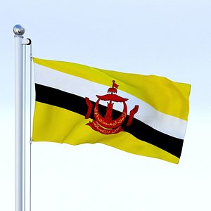 flag pole 3d obj