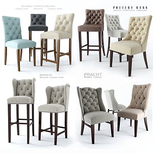 pottery barn dining chair 3d model