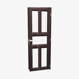 bath bathroom door 3d model