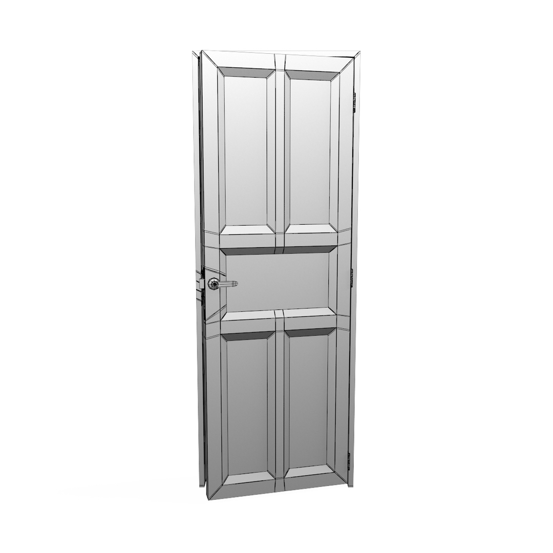 bath bathroom door 3d model
