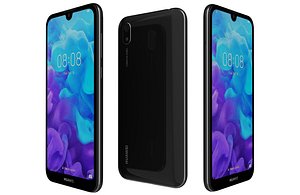 Huawei Y5 2019 Midnight Black  Low Poly 3D model