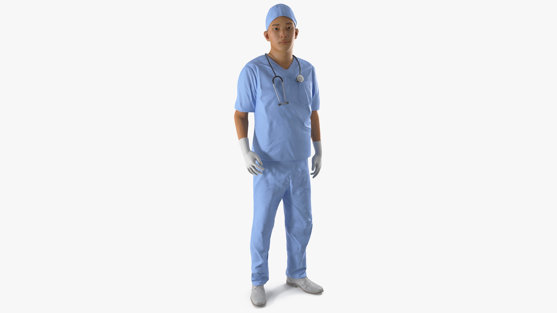 Young Asian Male Doctor Rigged 3D model preview