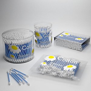 3d cotton swab model