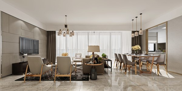 3D Collection of Modern living room - full furniture 37 model