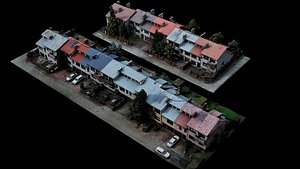 buildings small town neighbour houses 2sets photogrammetry 3D