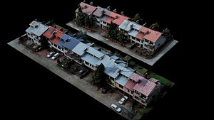 buildings small town neighbour houses 2sets photogrammetry