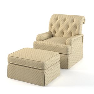 3d model henredon tufted chair