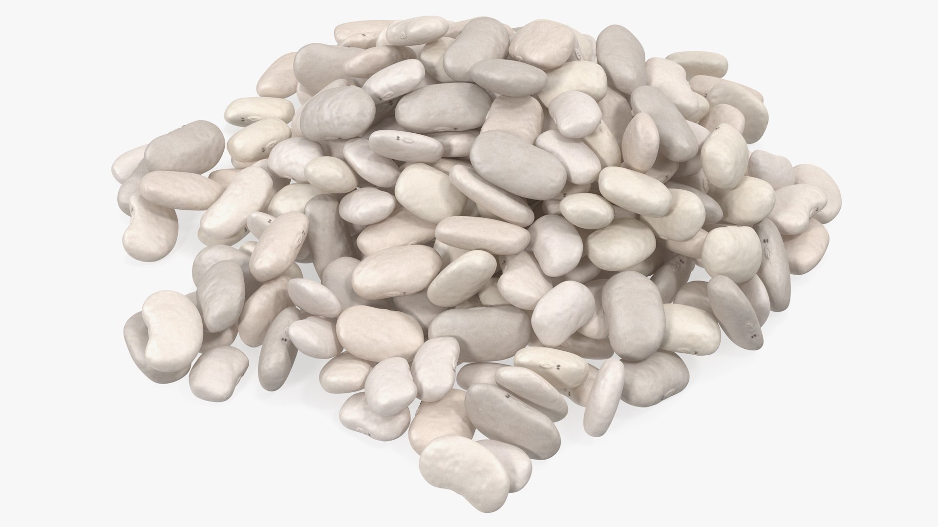 White Pea Bean Pile 3D model preview