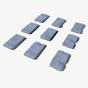 3D damaged stone plates model