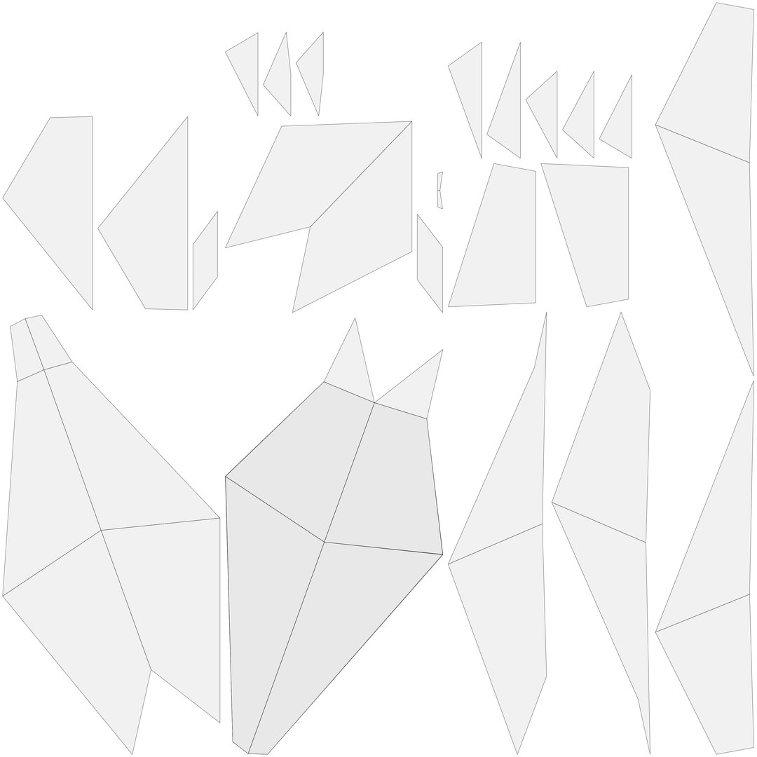 Origami Reptile 1-5 3D Model - TurboSquid 2640843