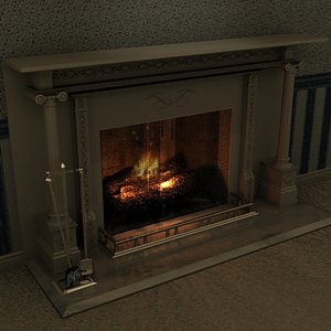 3D Fireplace Model