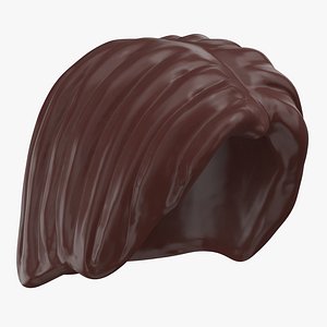 3D lego hair 01 dark brown
