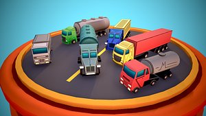 Toon Vehicles Low-poly Set of 44 cars