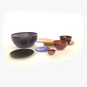 Bowls and plates 3D model
