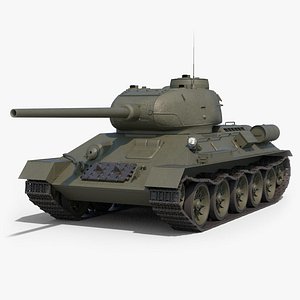 3D soviet tank t-34-85 clean