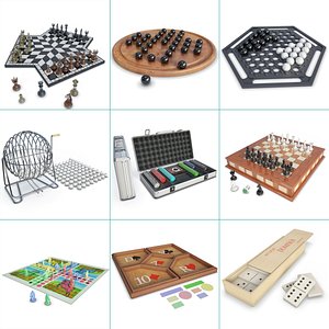 games set board chess 3D model