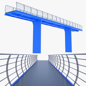 Pedestrian bridge simple PBR 3D model